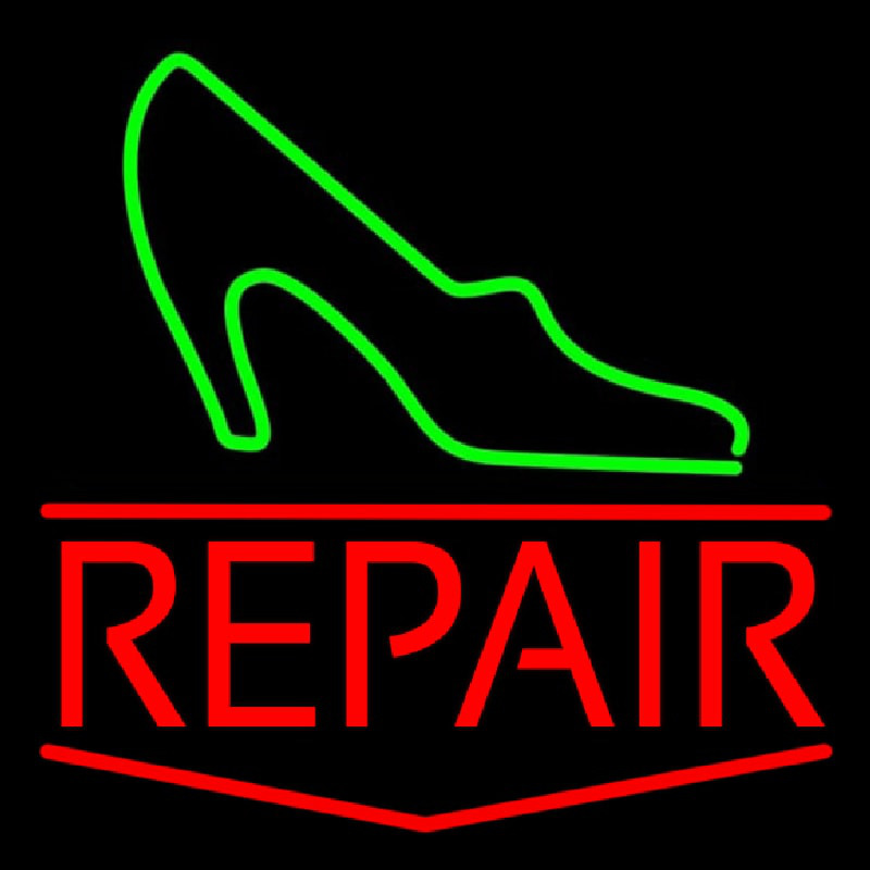 Green Sandal Red Repair Neonreclame