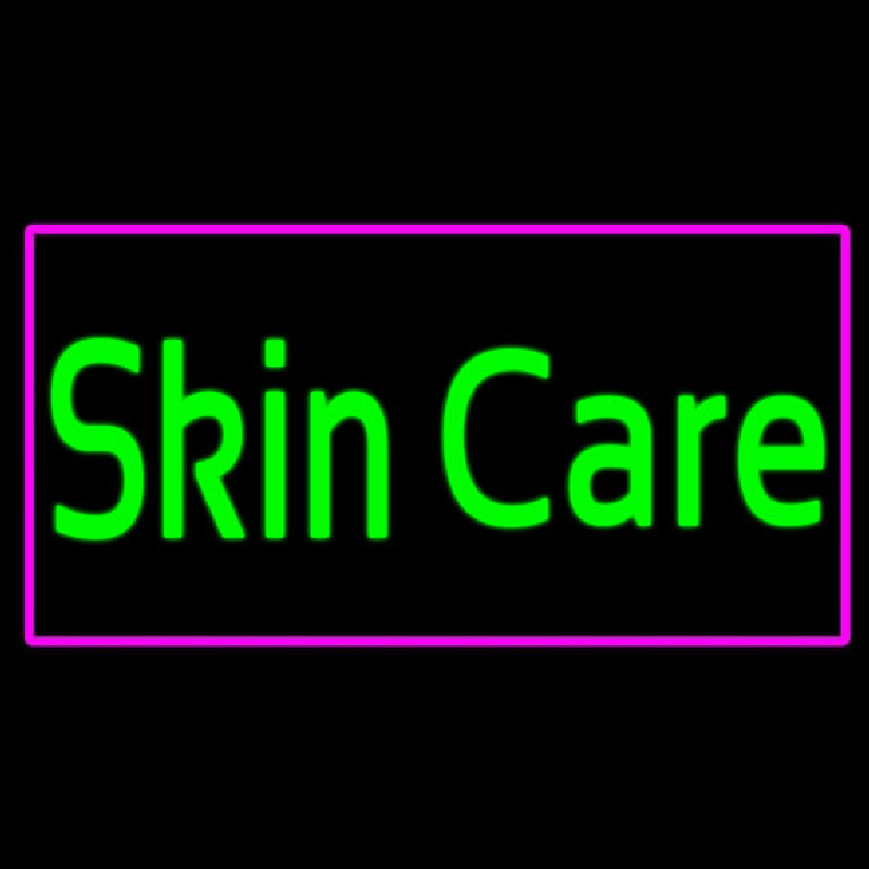 Green Skin Care Pink Border Neonreclame