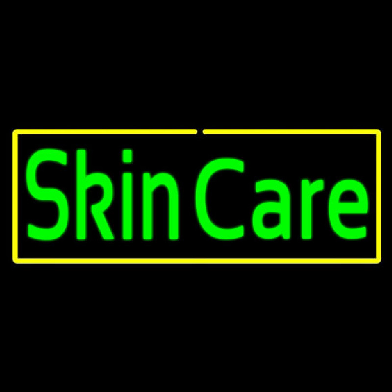 Green Skin Care Yellow Border Neonreclame