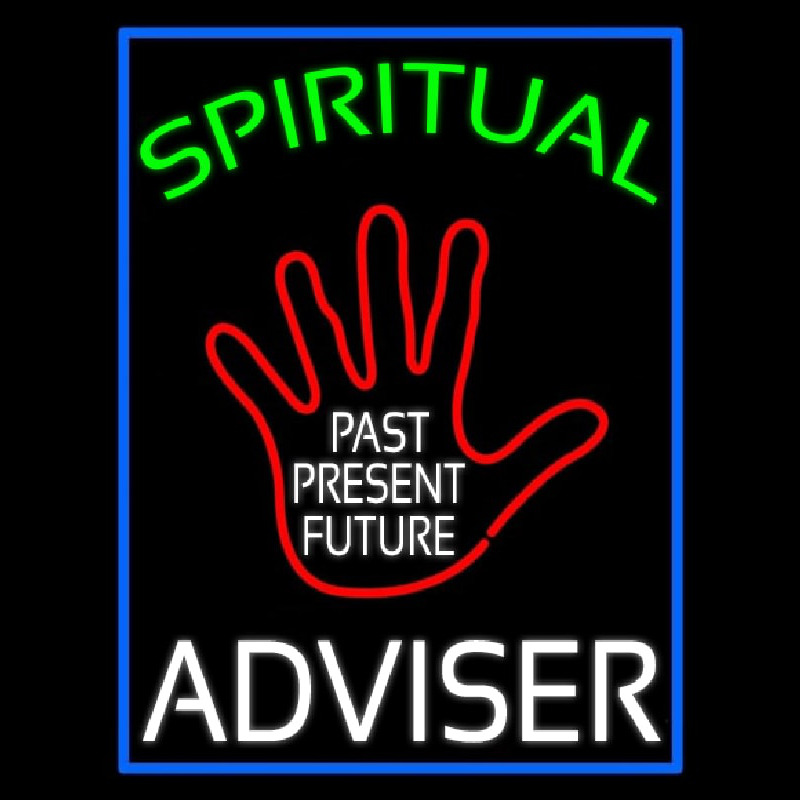 Green Spritual White Advisor With Red Palm Neonreclame