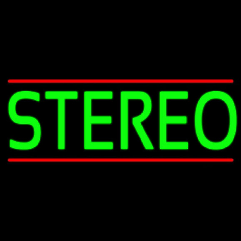 Green Stereo Block Red Line 2 Neonreclame