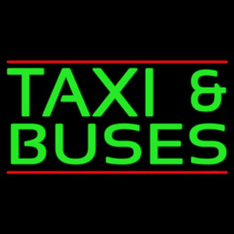 Green Ta i And Buses Neonreclame