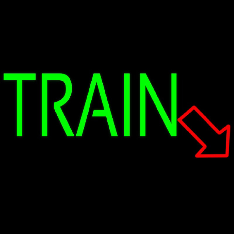 Green Train With Red Arrow Neonreclame