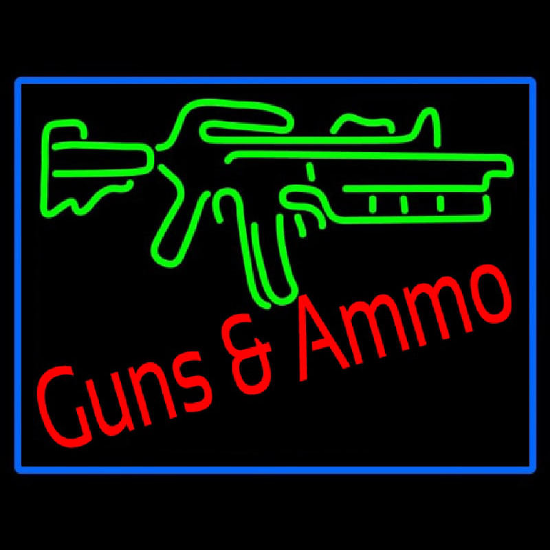 Gun Ammo Neonreclame
