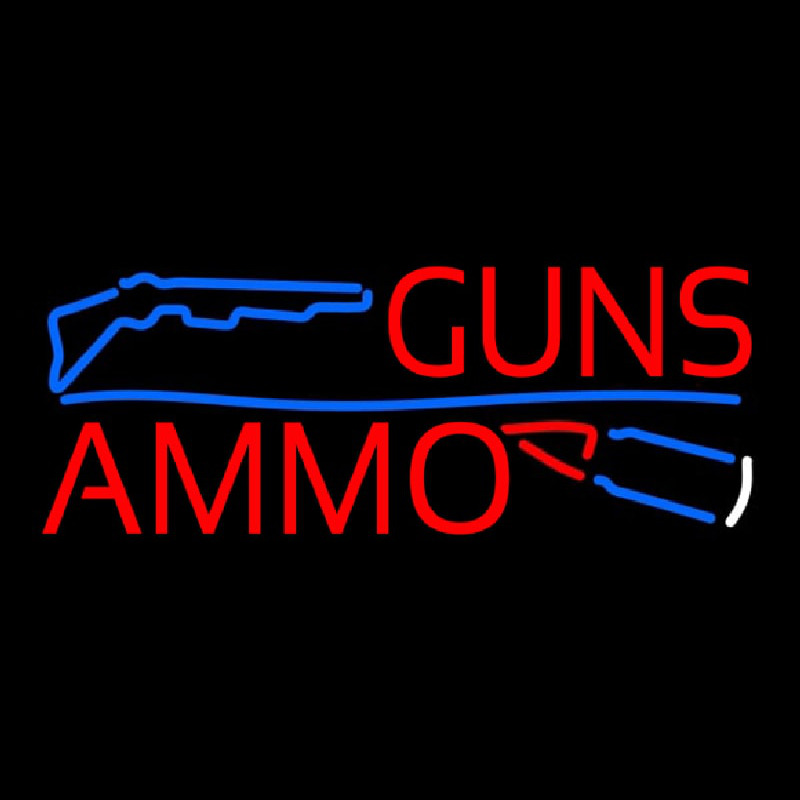 Guns Blue Line Ammo Neonreclame