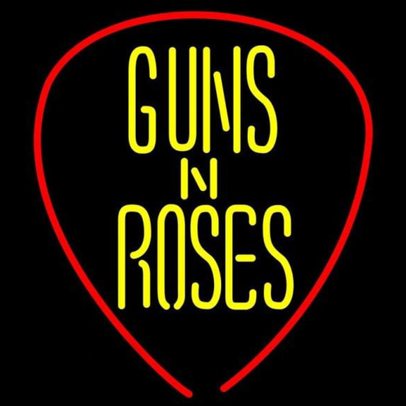 Guns N Roses Guitar Pick Rock Band Neonreclame