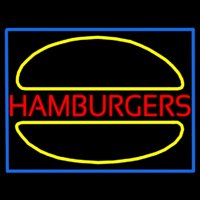 Hamburgers Logo Blue Border Neonreclame