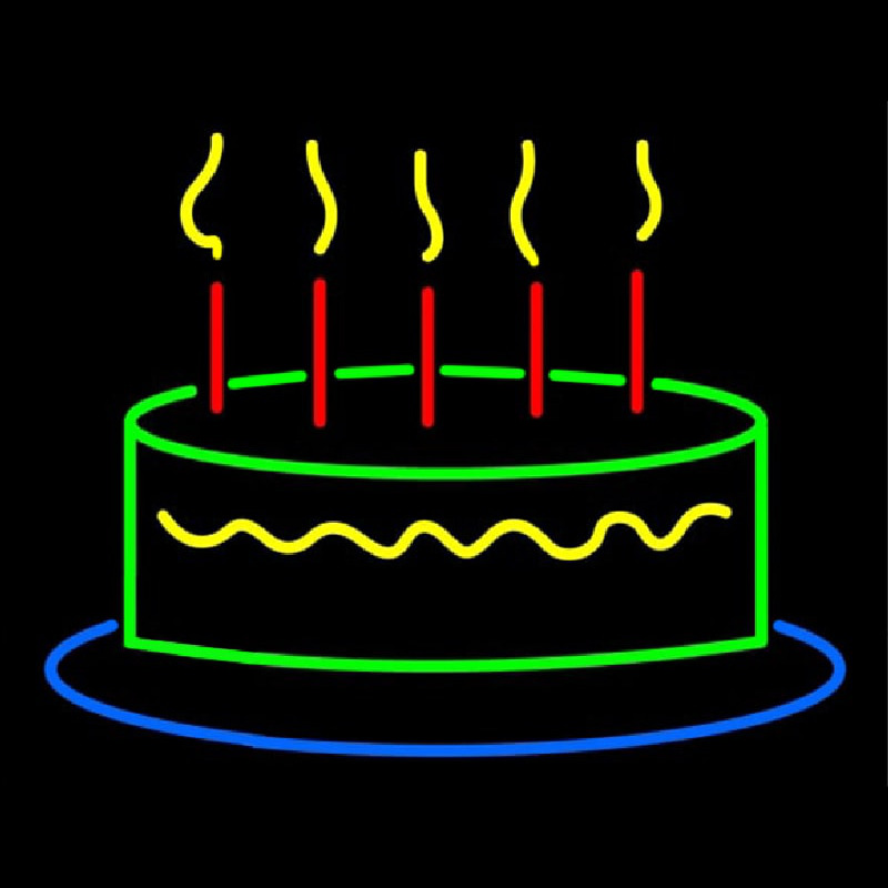 Happy Birthday Cake Neonreclame