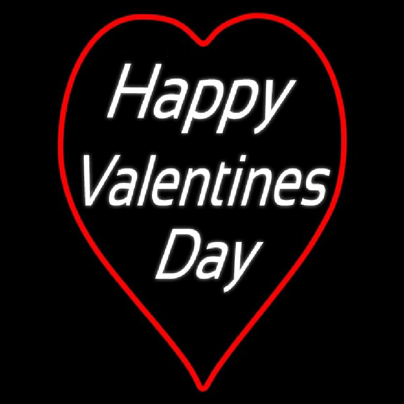 Happy Valentines Day Heart Logo Neonreclame