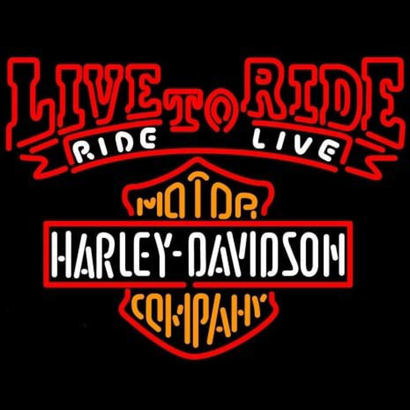 Harley Davidson Live To Ride Ride To Live Neonreclame