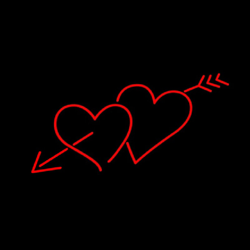 Heart With Red Arrow Neonreclame