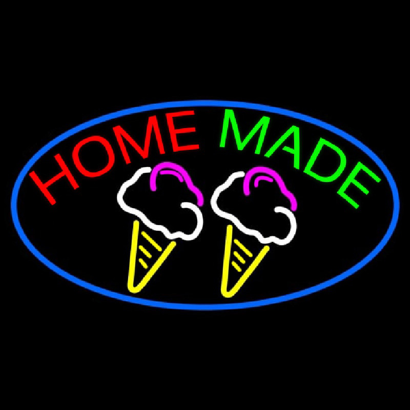 Home Made Ice Cream Cone Neonreclame