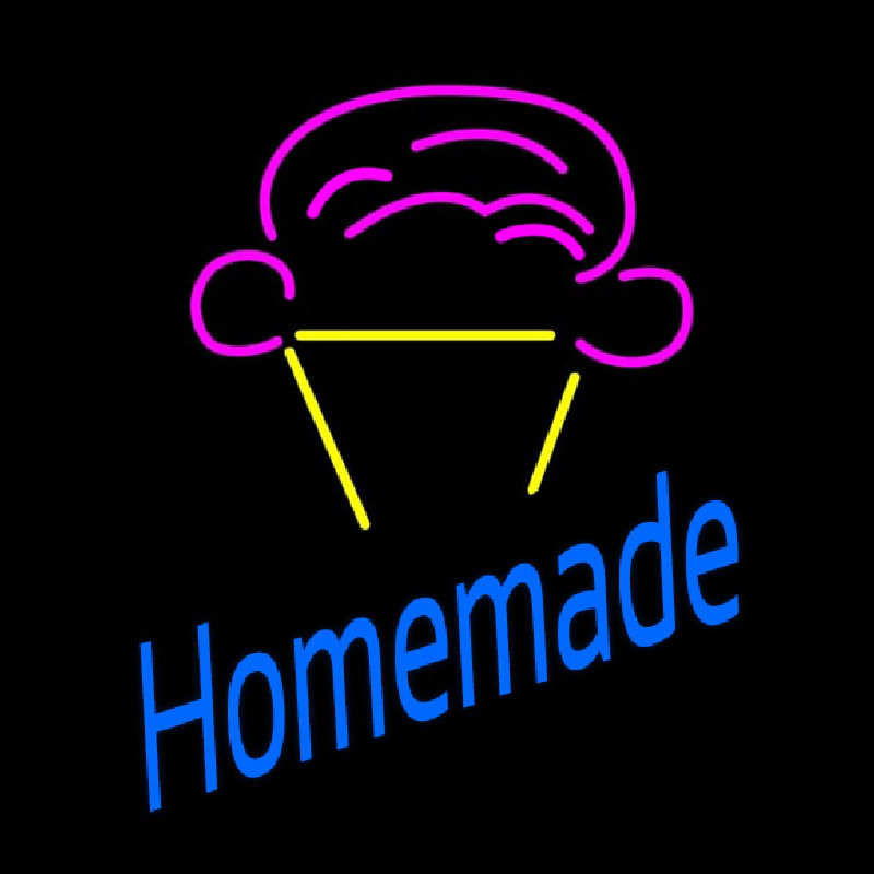 Homemade With Ice Cream Cone Logo Neonreclame