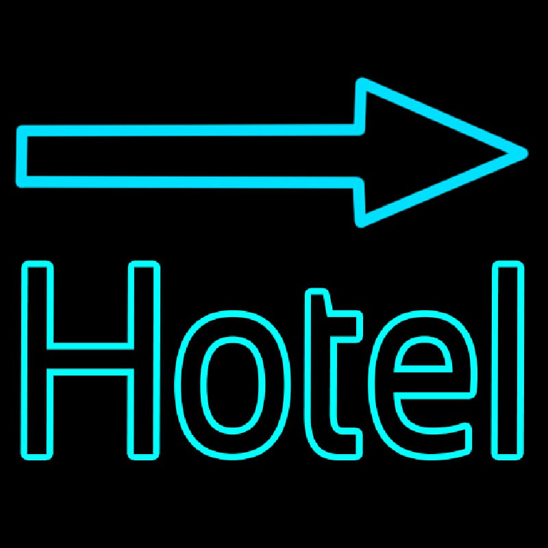 Hotel With Arrow On Top Neonreclame