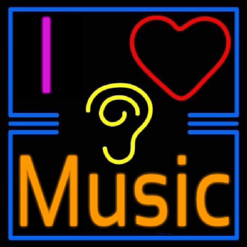 I Love Hearing Music Neonreclame