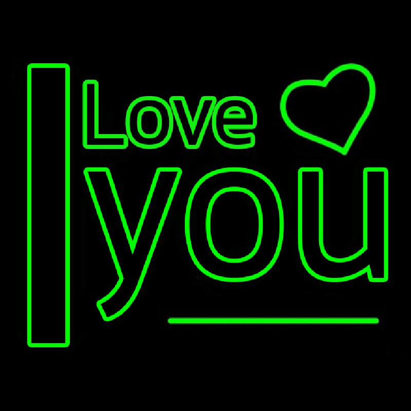I Love You Green Neonreclame
