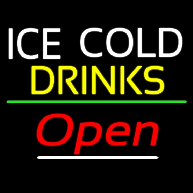 Ice Cold Drinks Open Neonreclame