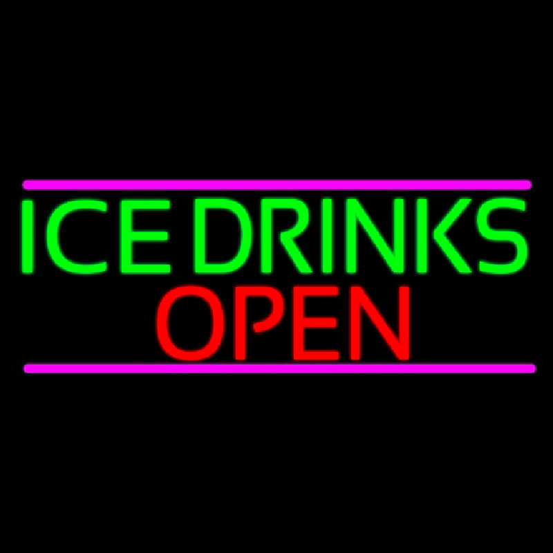 Ice Cold Drinks Open Neonreclame