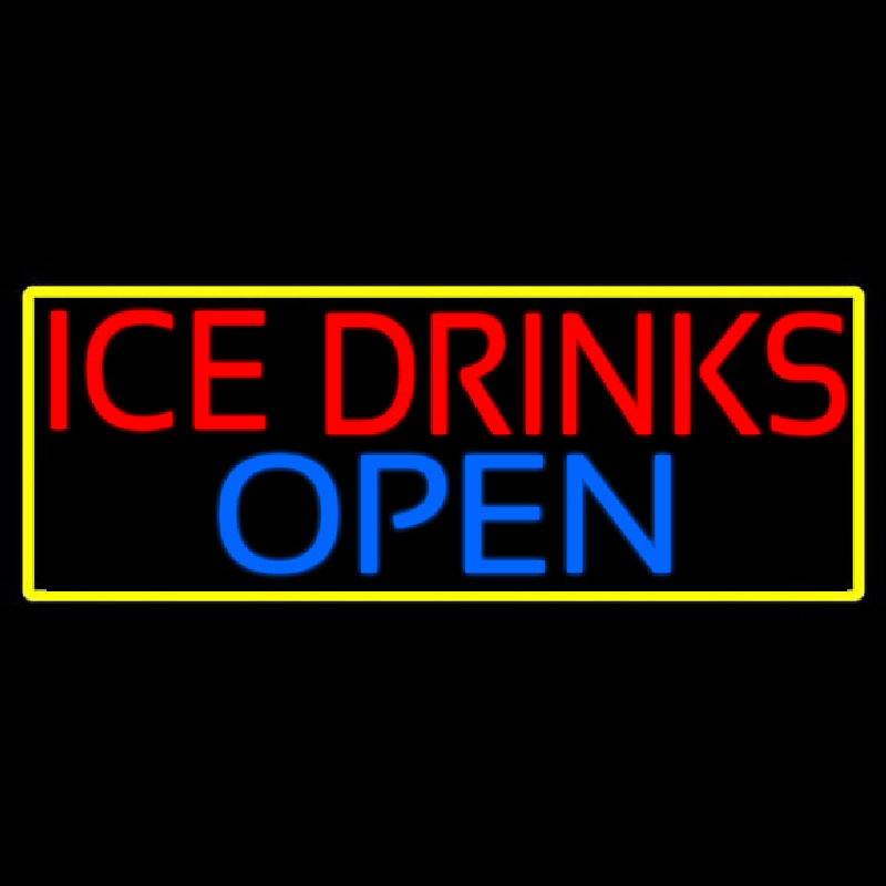 Ice Cold Drinks Red Open Neonreclame