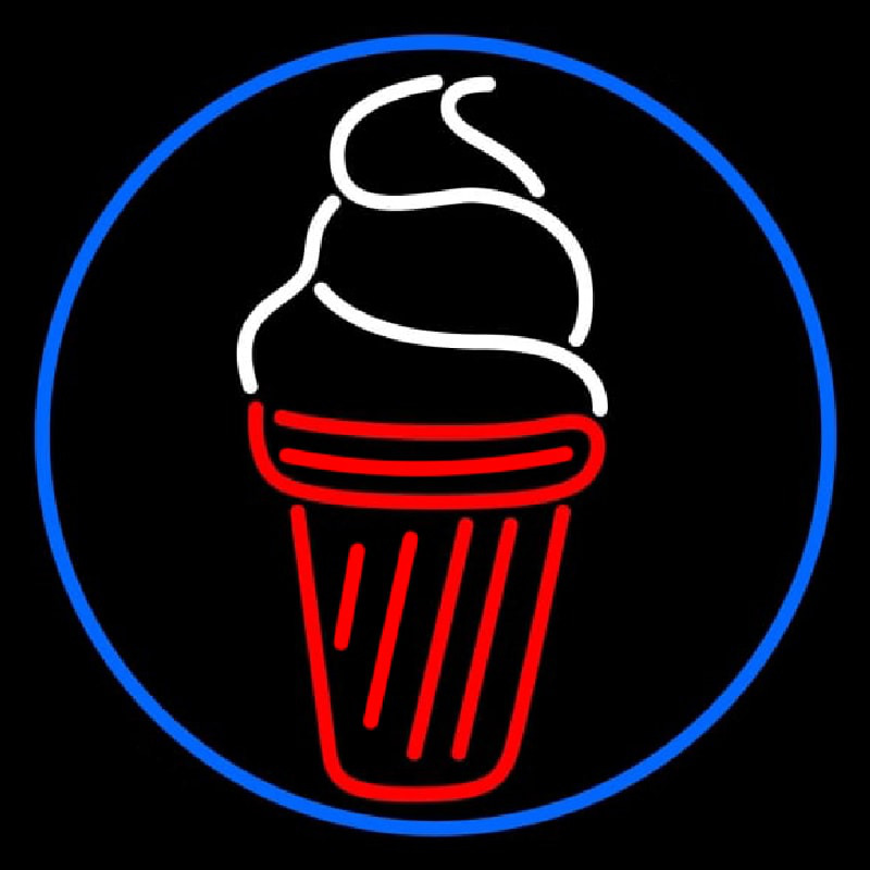Ice Cream Cone Oval Neonreclame