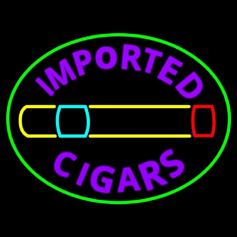 Imported Cigars With Graphic Neonreclame