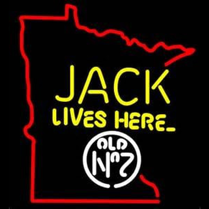 Jack Daniels Jack Lives here Minnesota Whiskey Neonreclame