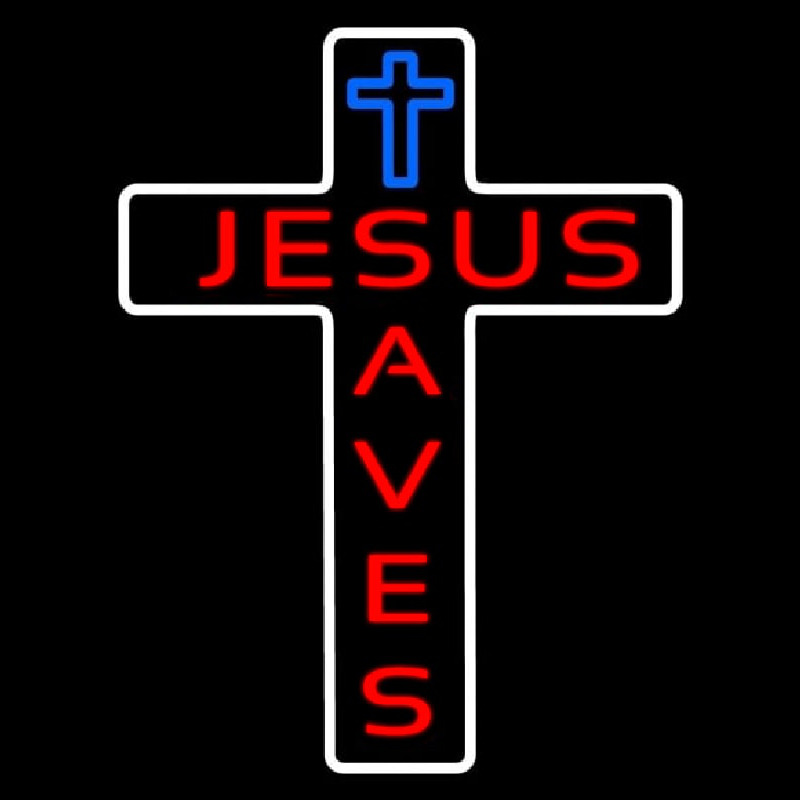Jesus Saves With Cross Neonreclame