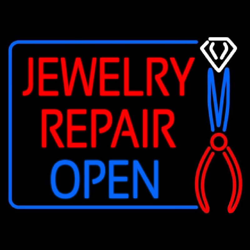 Jewelry Repair Open Block Neonreclame
