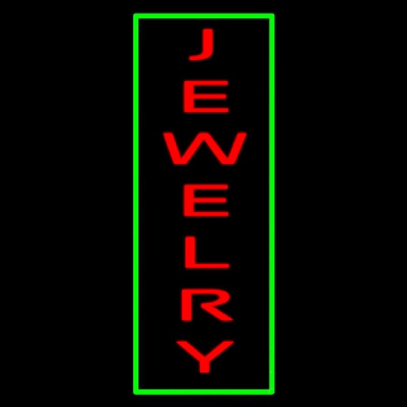Jewelry Vertical Green Border Neonreclame