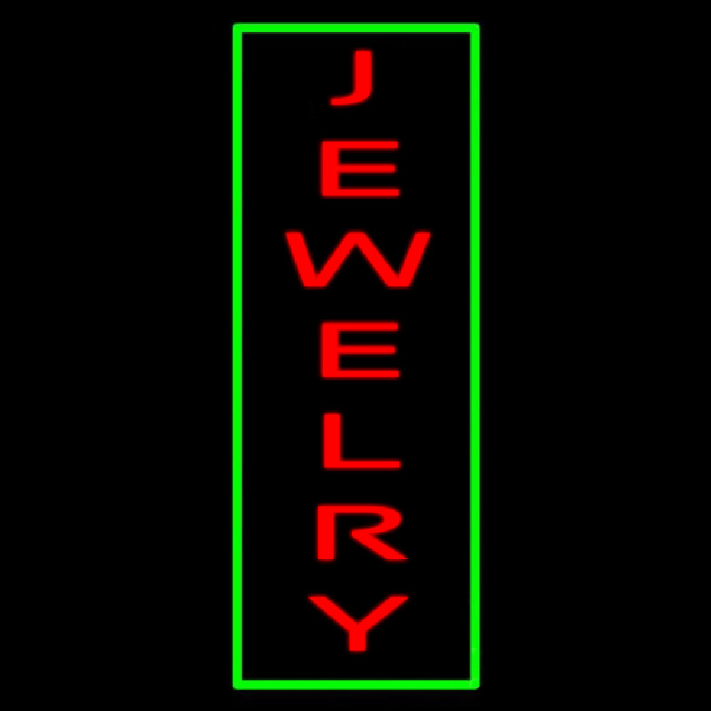 Jewelry Vertical Green Border Neonreclame