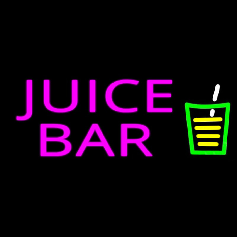 Juice Bar Pink Te t Glass Logo Neonreclame