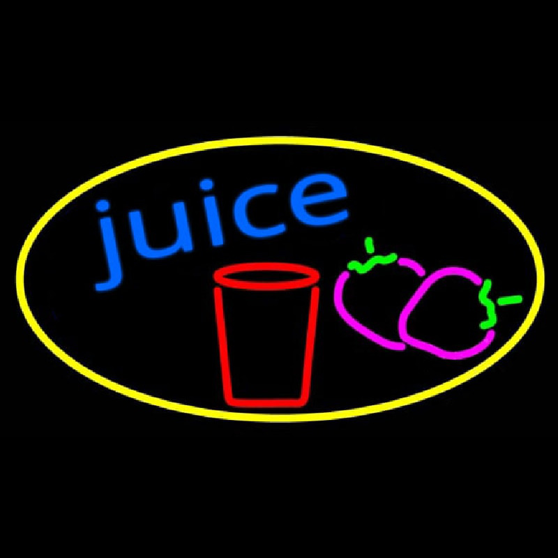 Juice With Glass Neonreclame