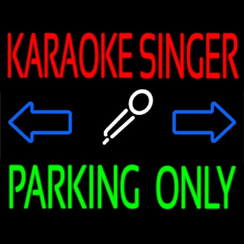 Karaoke Singer Parking Only Neonreclame