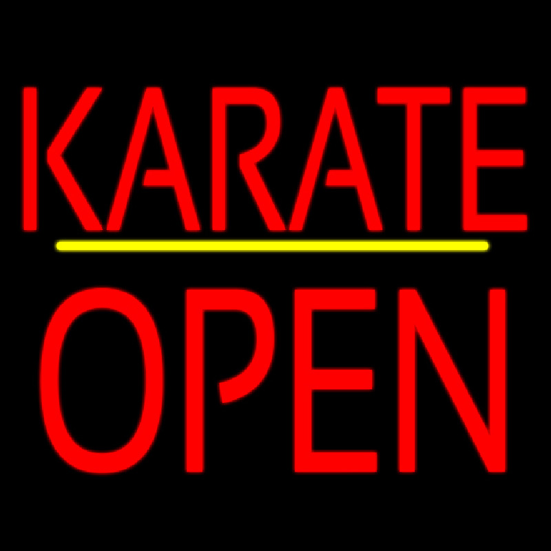 Karate Block Open Yellow Line Neonreclame