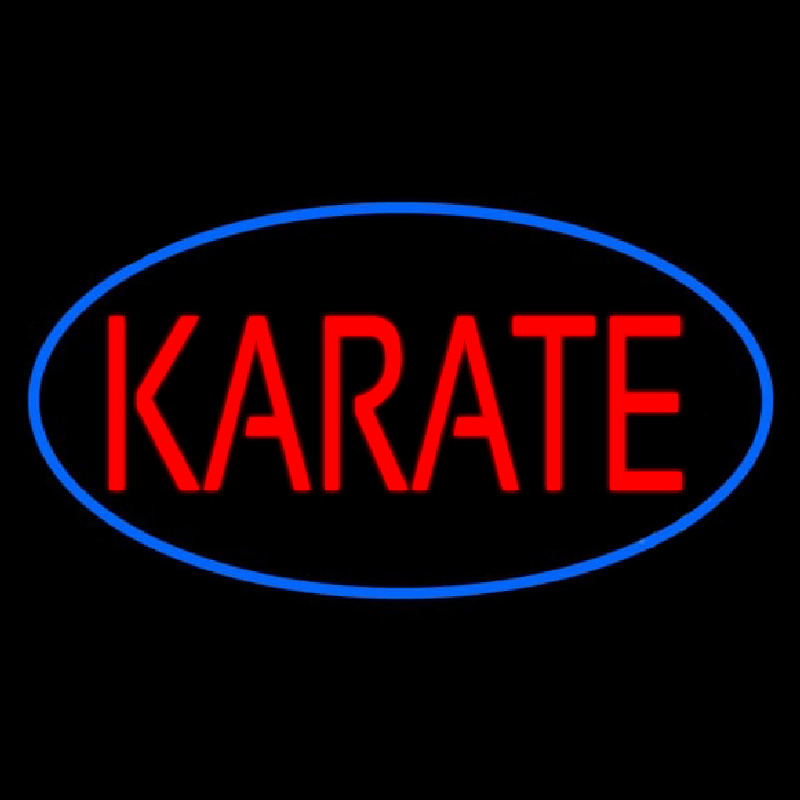 Karate Oval Blue Neonreclame