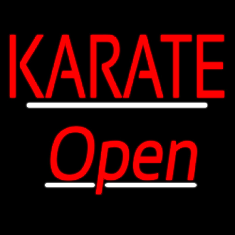 Karate Script2 Open White Line Neonreclame