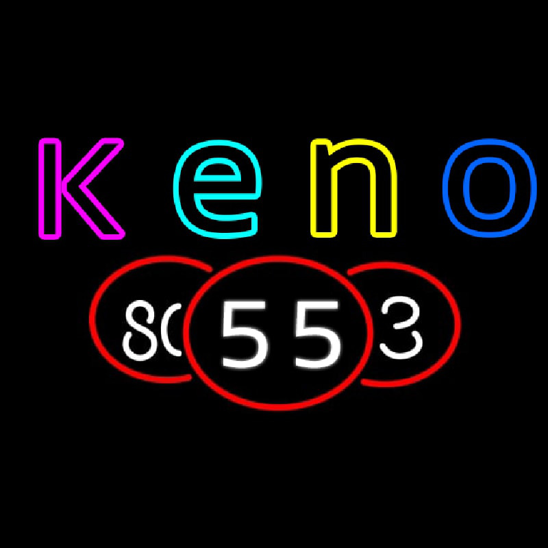 Keno With Multi Color Ball 1 Neonreclame