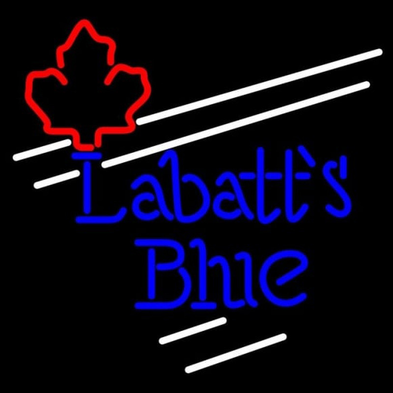 Labatt Blue Maple Leaf White Border Beer Sign Neonreclame