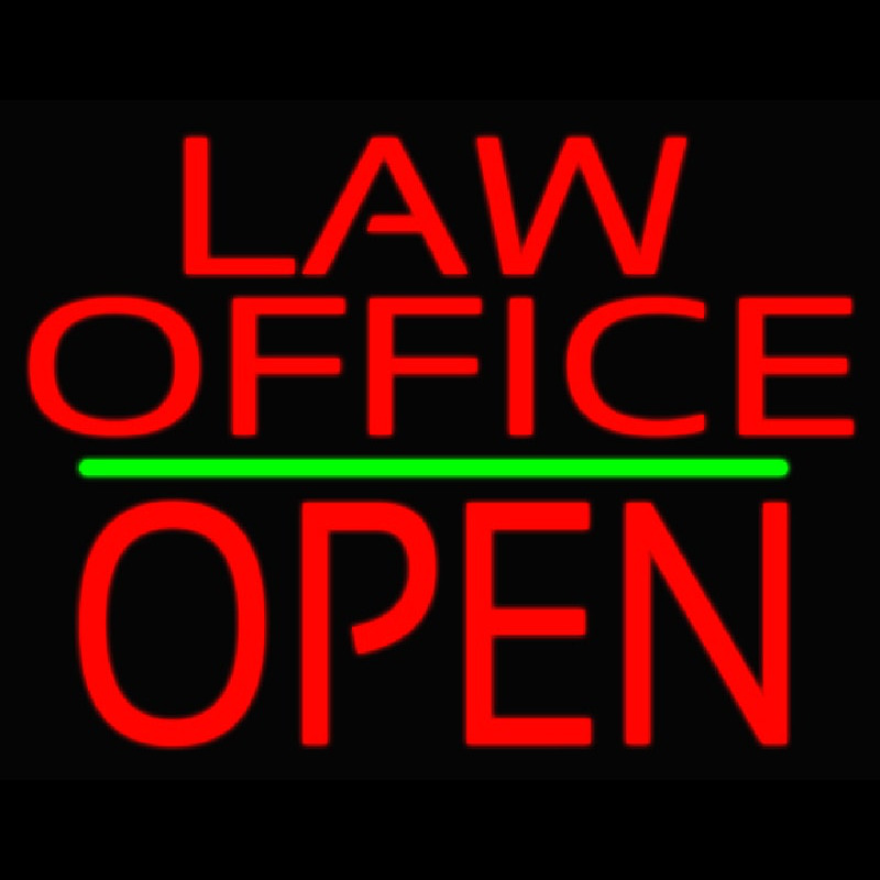 Law Office Block Open Green Line Neonreclame