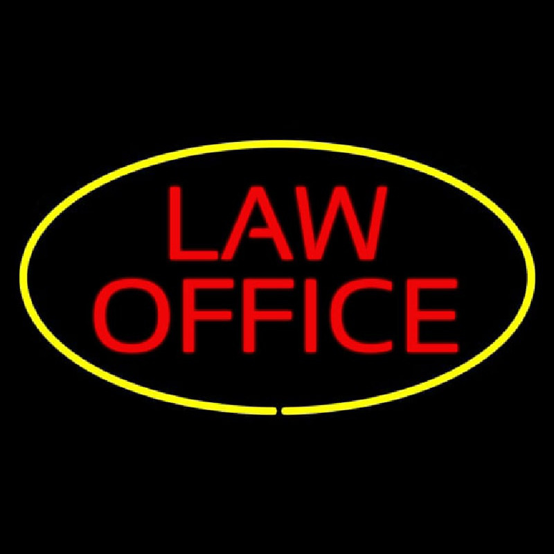 Law Office Oval Yellow Neonreclame