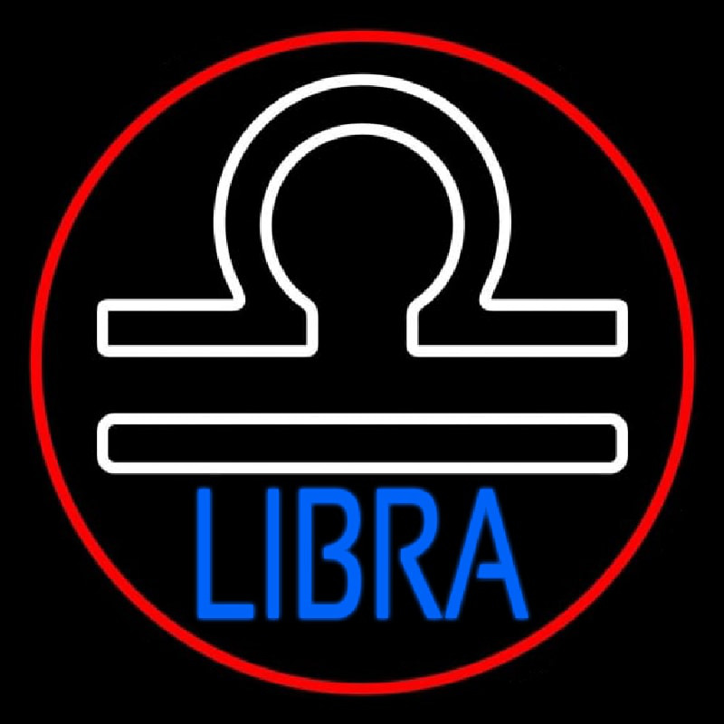 Libra Zodiac Border Red Neonreclame