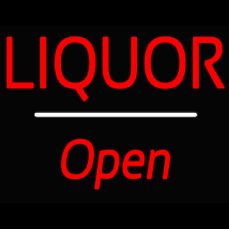 Liquor Open White Line Neonreclame