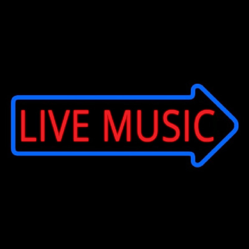 Live Music Block Arrow 2 Neonreclame