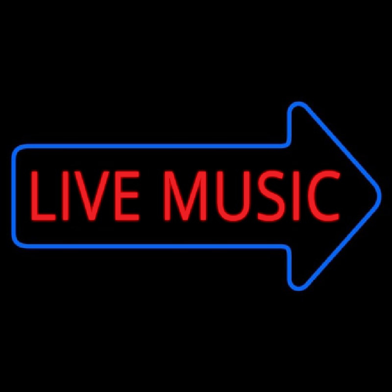 Live Music Block Arrow Neonreclame