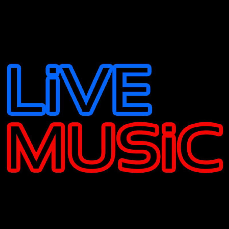 Live Music Block Mic Logo Neonreclame