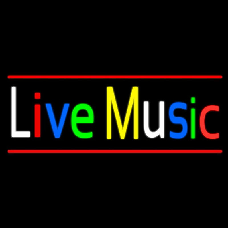 Live Music With Red Line Neonreclame