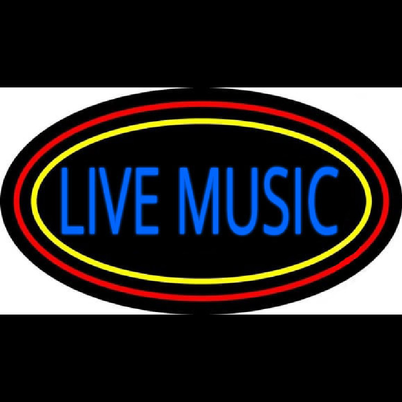 Live Music With Yellow Red Border 1 Neonreclame