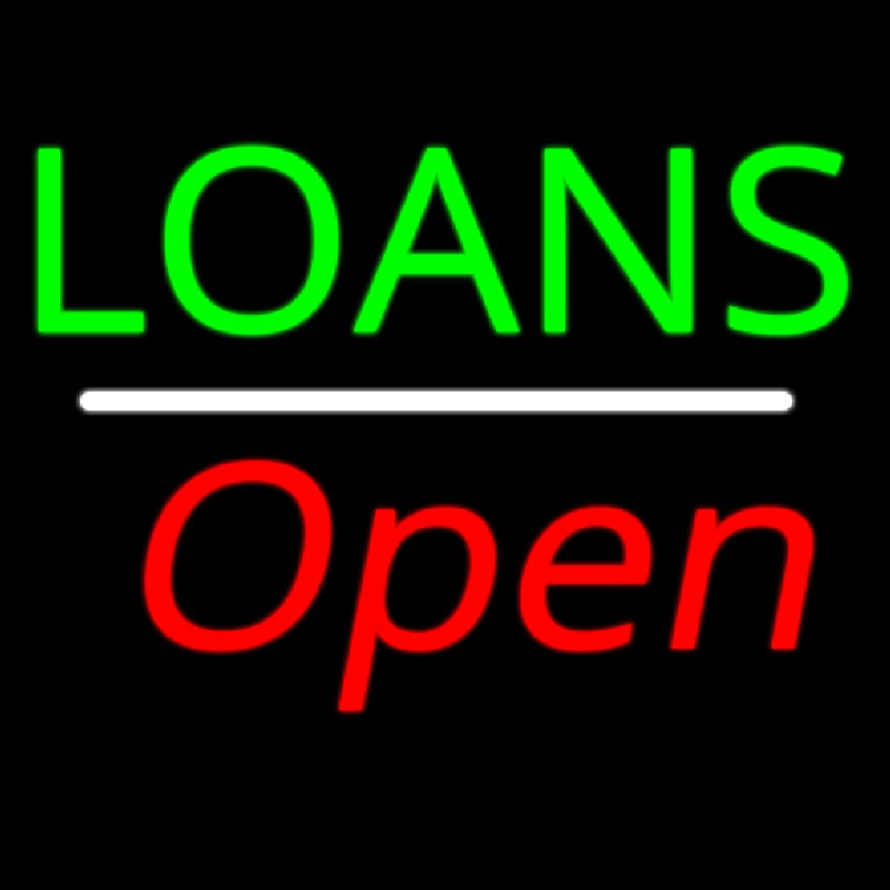 Loans Open White Line Neonreclame