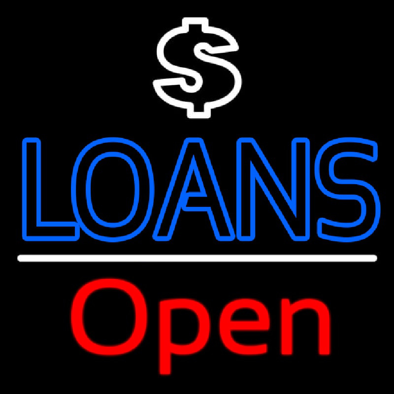 Loans With Dollar Logo Open Neonreclame