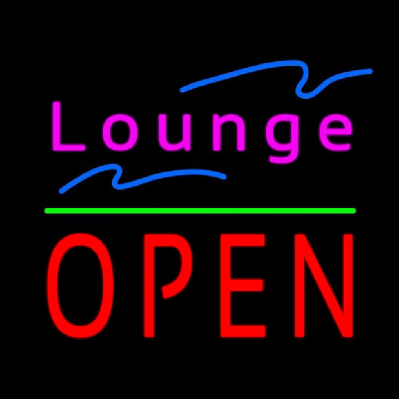 Lounge Block Open Green Line Neonreclame